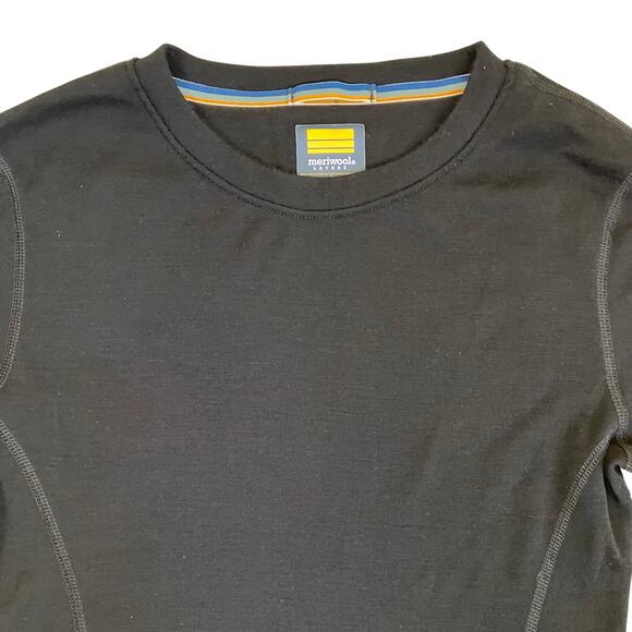 Meriwool Layers Women's Sz S Black Merino 250g Base Layer Long Sleeve Top Shirt - Picture 5 of 16